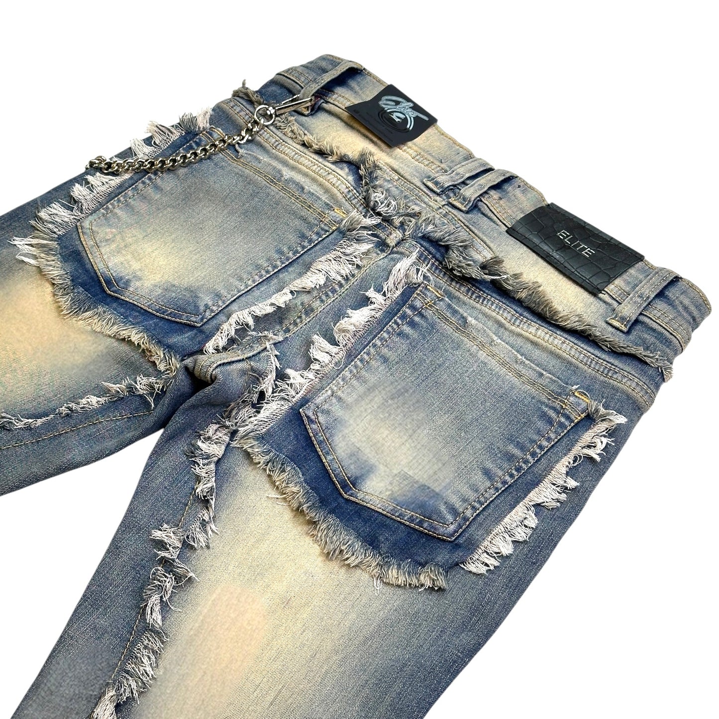 Dysto 2.0 Premium Mens Stacked Jeans Vintage+ Cuban Link
