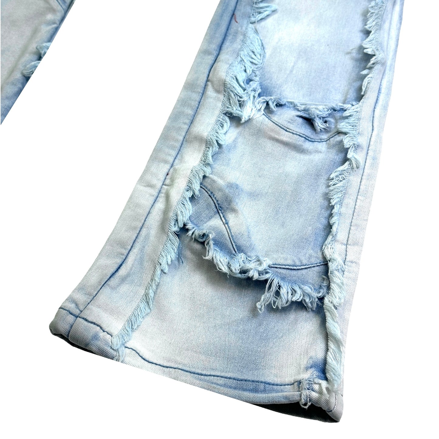 Dysto 2.0 Premium Mens Stacked Jeans Aqua+ Cuban Link