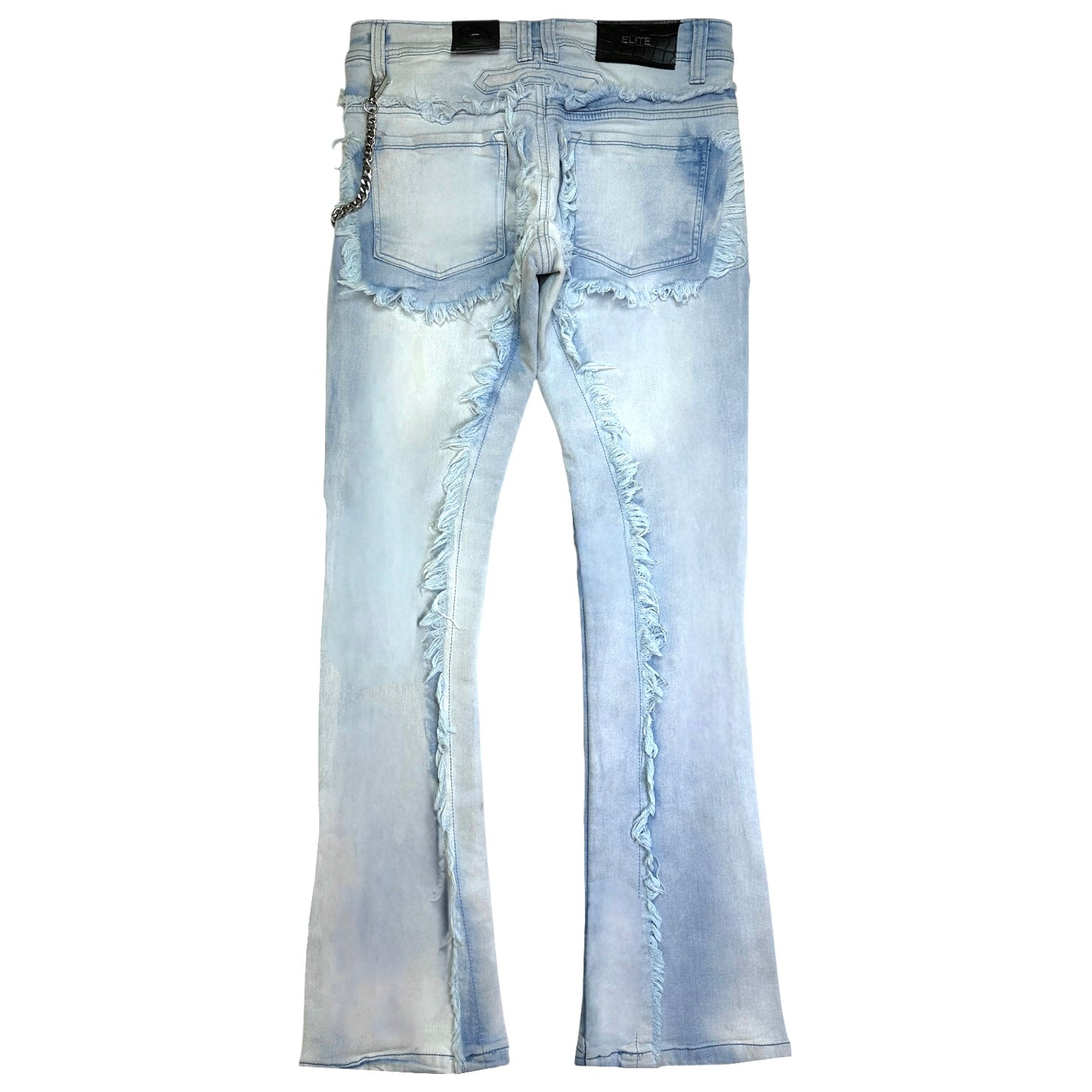 Dysto 2.0 Premium Mens Stacked Jeans Aqua+ Cuban Link