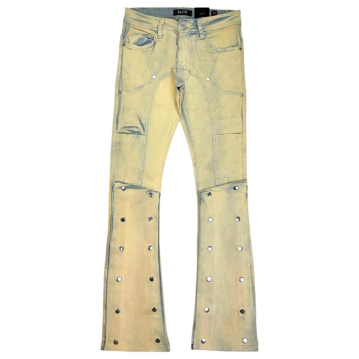 Rivets Mens Stacked Premium Jeans Sand