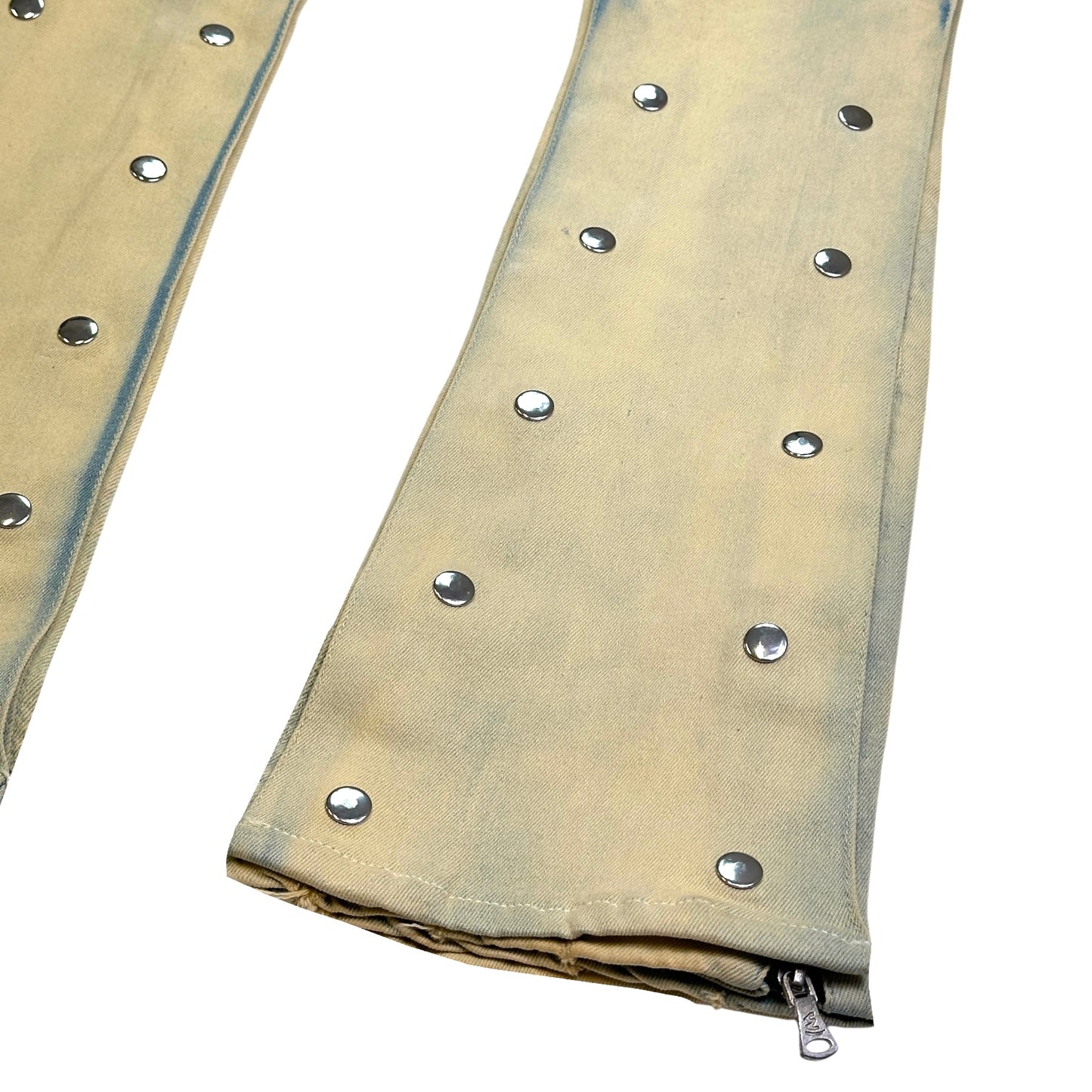 Rivets Mens Stacked Premium Jeans Sand