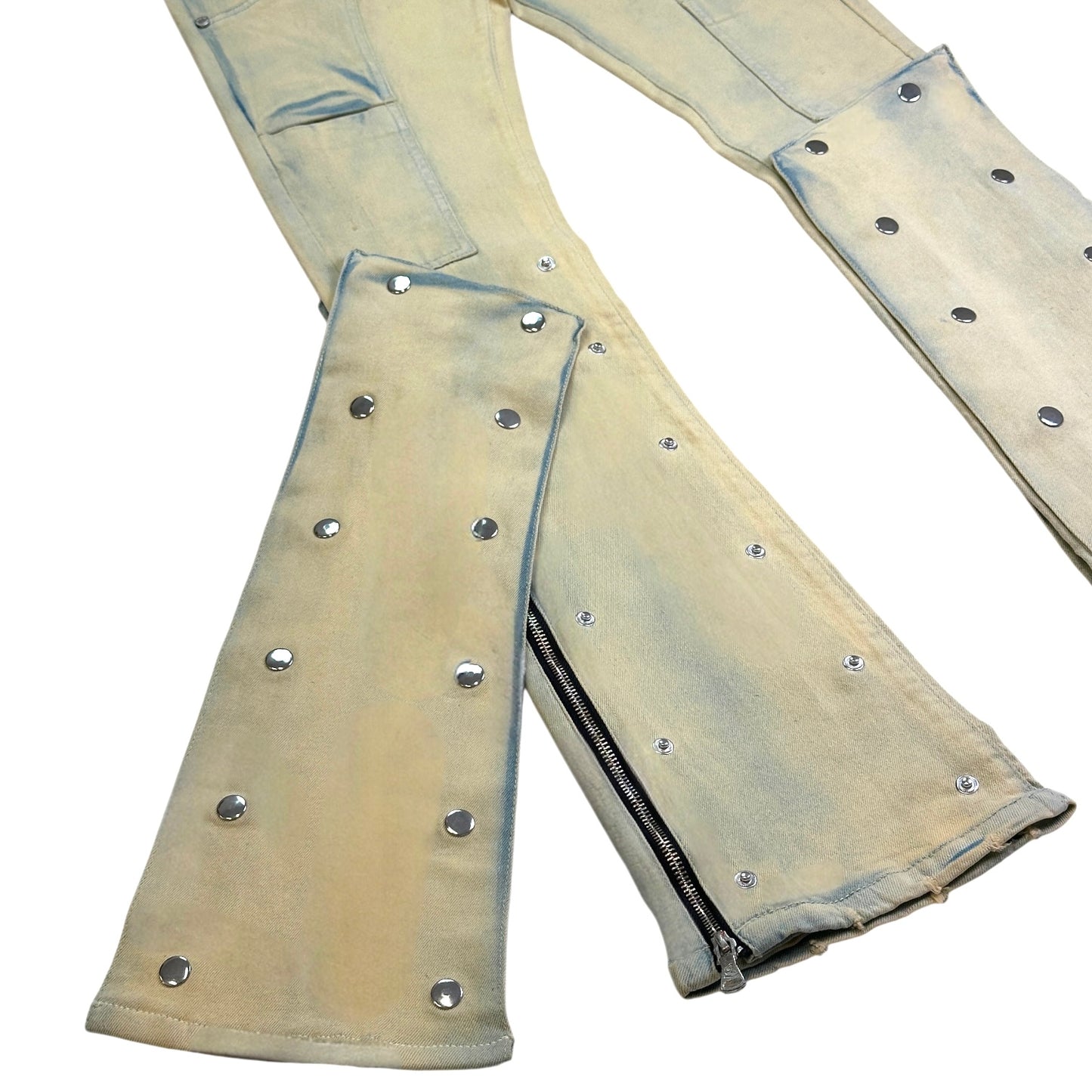 Rivets Mens Stacked Premium Jeans Sand