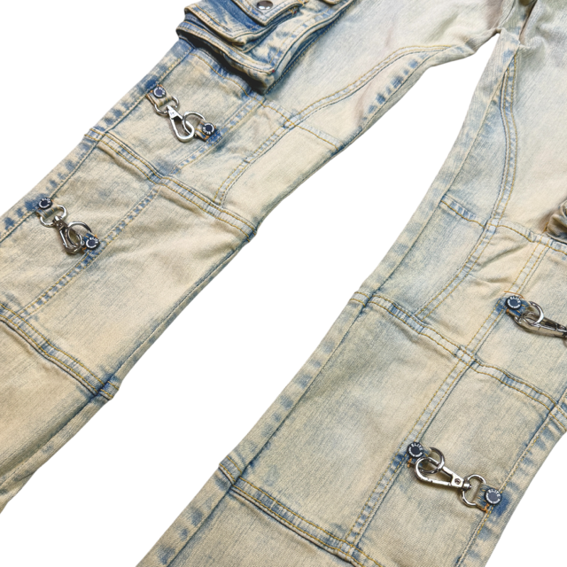 Buckle Vintage Denim Men's Flare Jeans + Chain