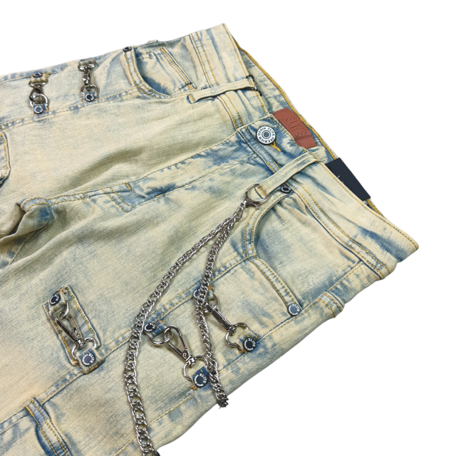 Buckle Vintage Denim Men's Flare Jeans + Chain