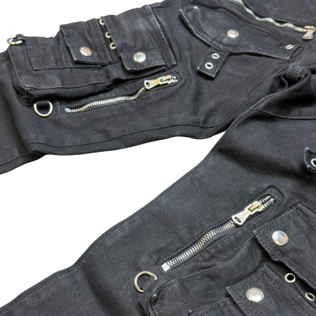 Rivet Black Denim Men's Flare Jeans + Chain