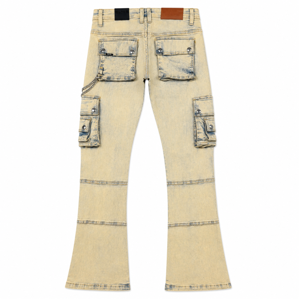 Buckle Sand Denim Men's Flare Jeans + Chain