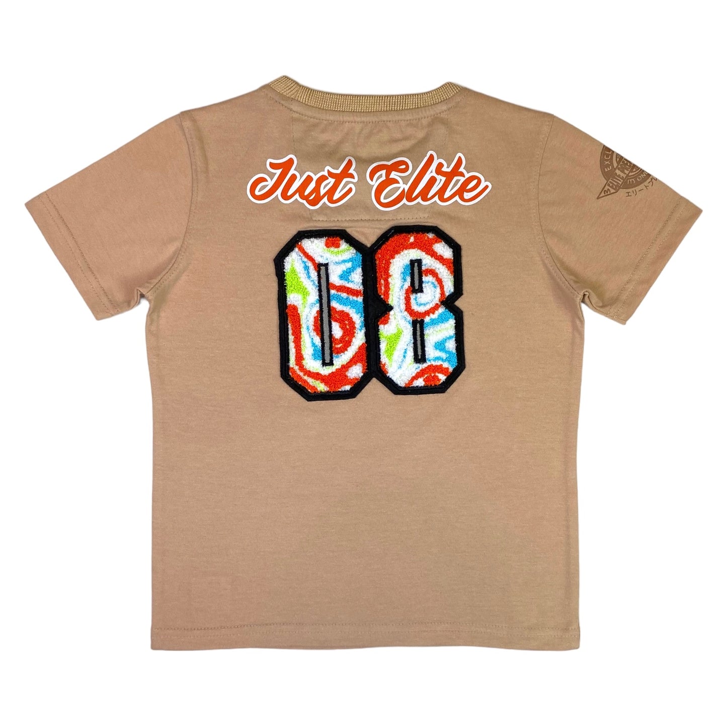 Play Hard Back Graphic Premium Kids Tee Tan