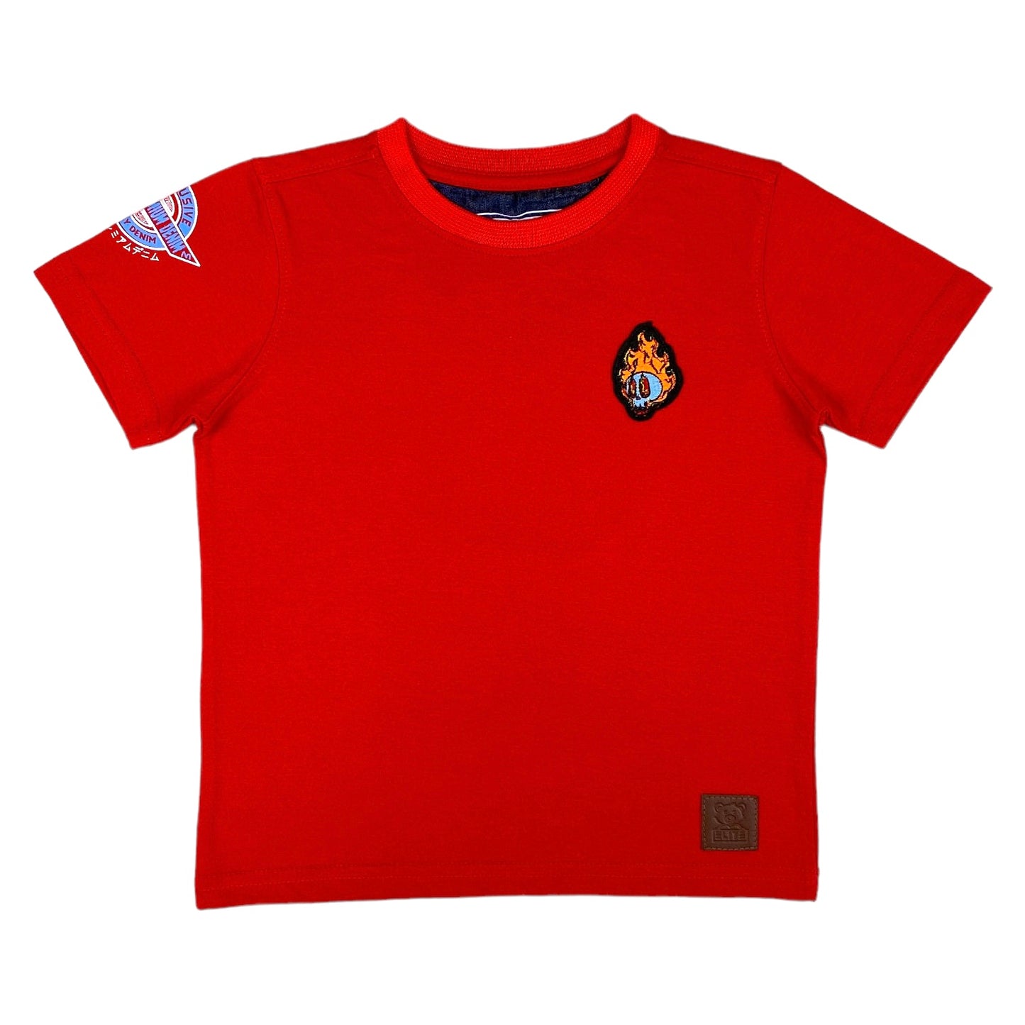 Flame Back Graphic Premium Kids Tee Red