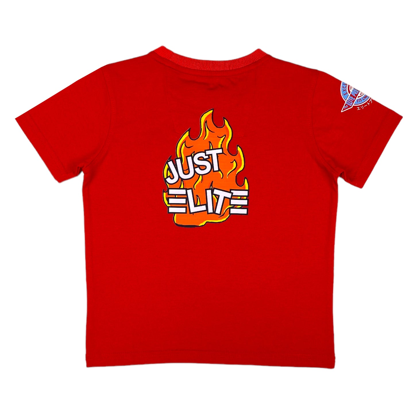 Flame Back Graphic Premium Kids Tee Red