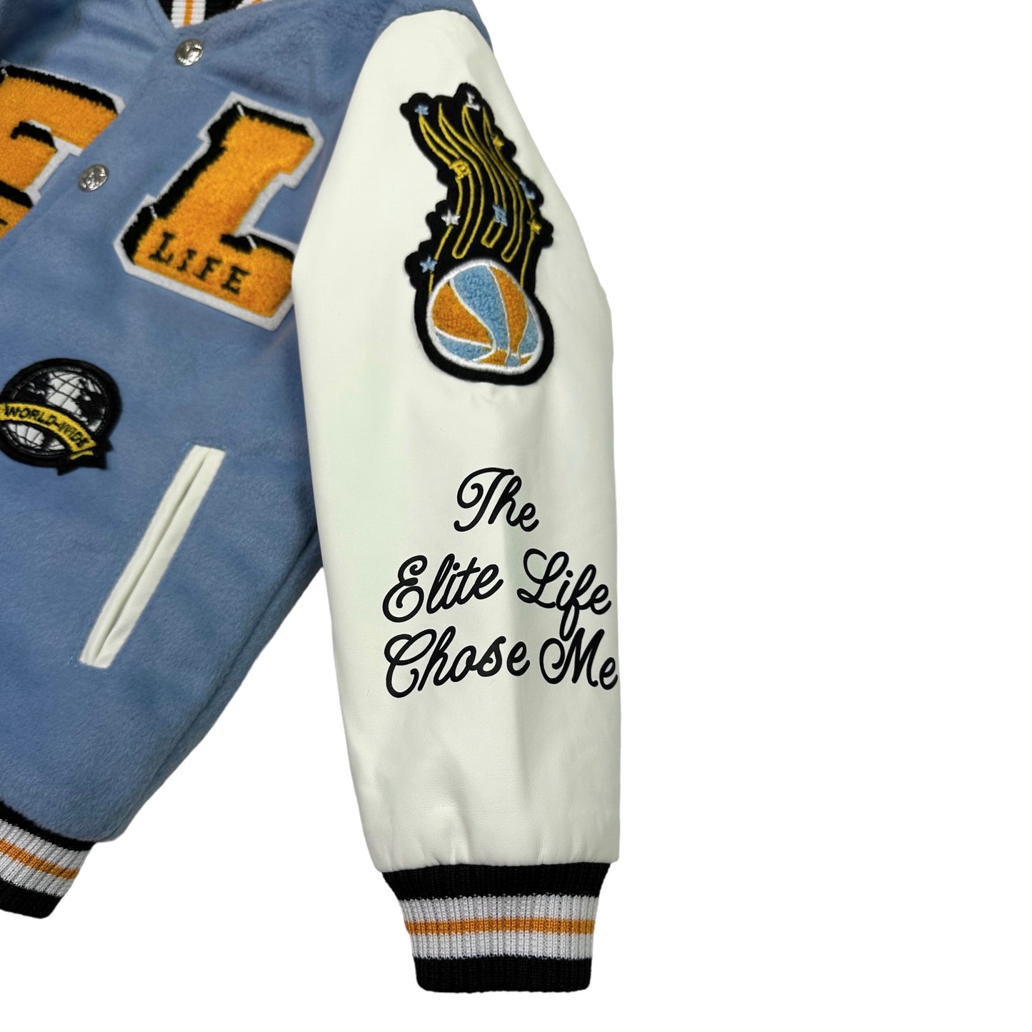 EL Premium Kids Varsity Jacket Baby Blue