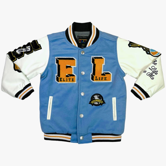 EL Premium Kids Varsity Jacket Baby Blue