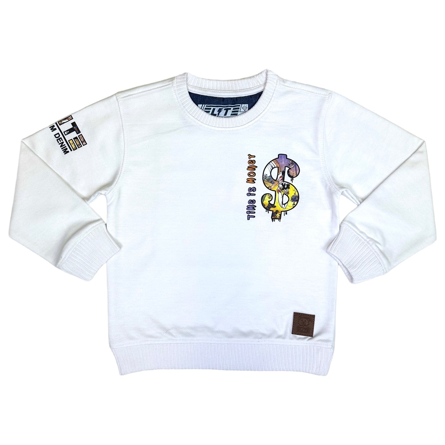 Time is Money Premium Kids Sweatshirt White