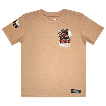 Confidence Premium Kids Tee Tan