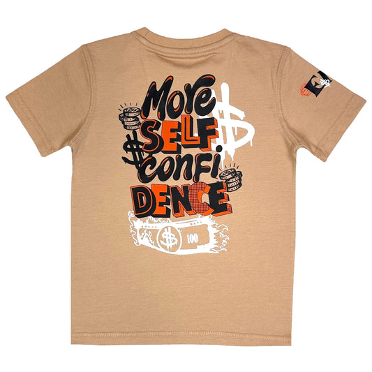 Confidence Premium Kids Tee Tan