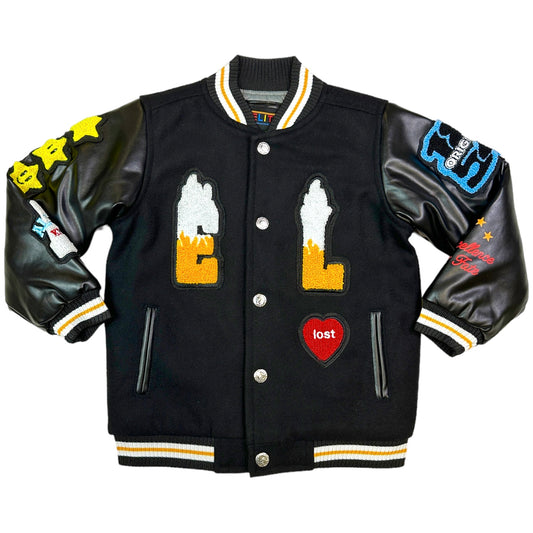 Excellence Premium Kids Varsity Jacket Noir