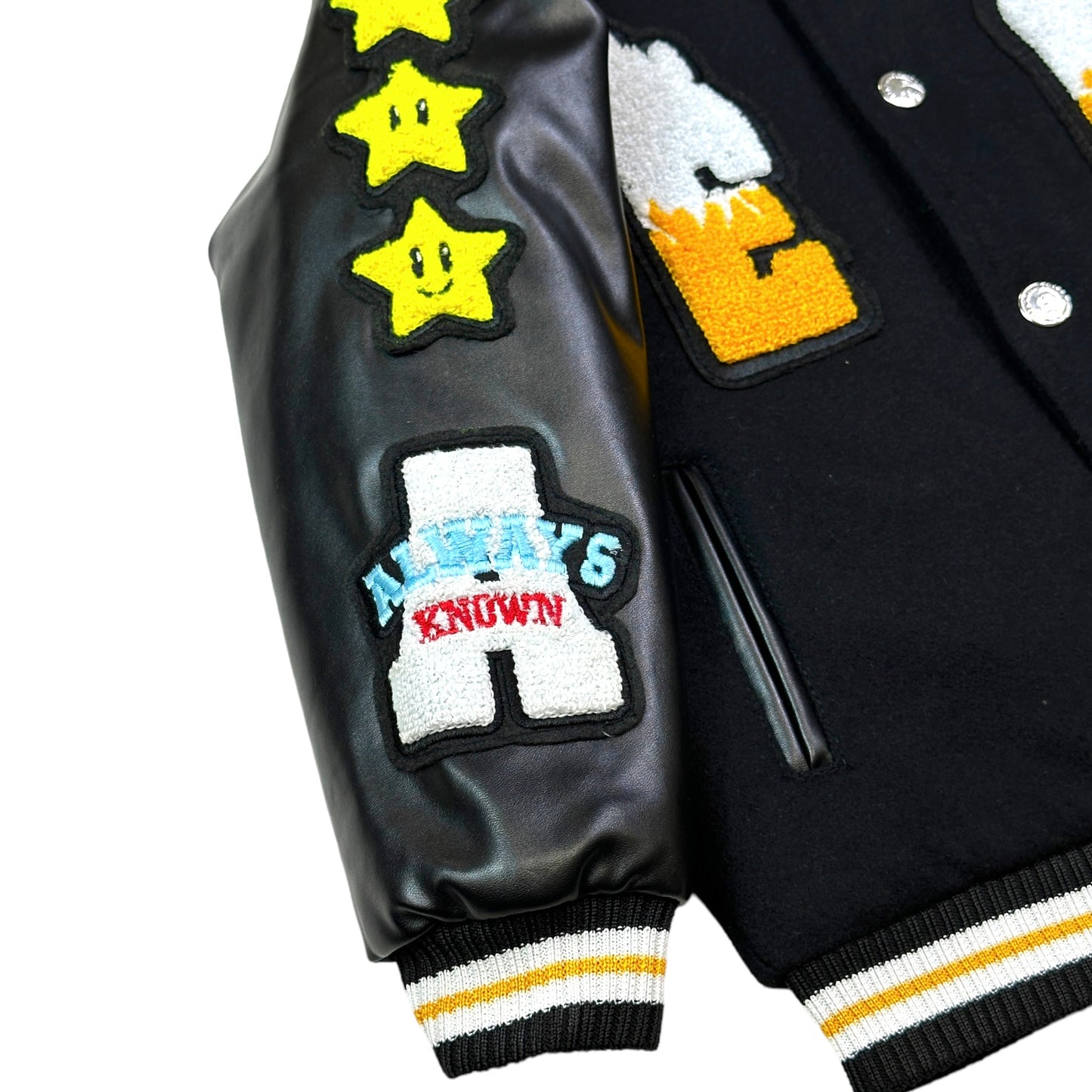 Excellence Premium Kids Varsity Jacket Noir