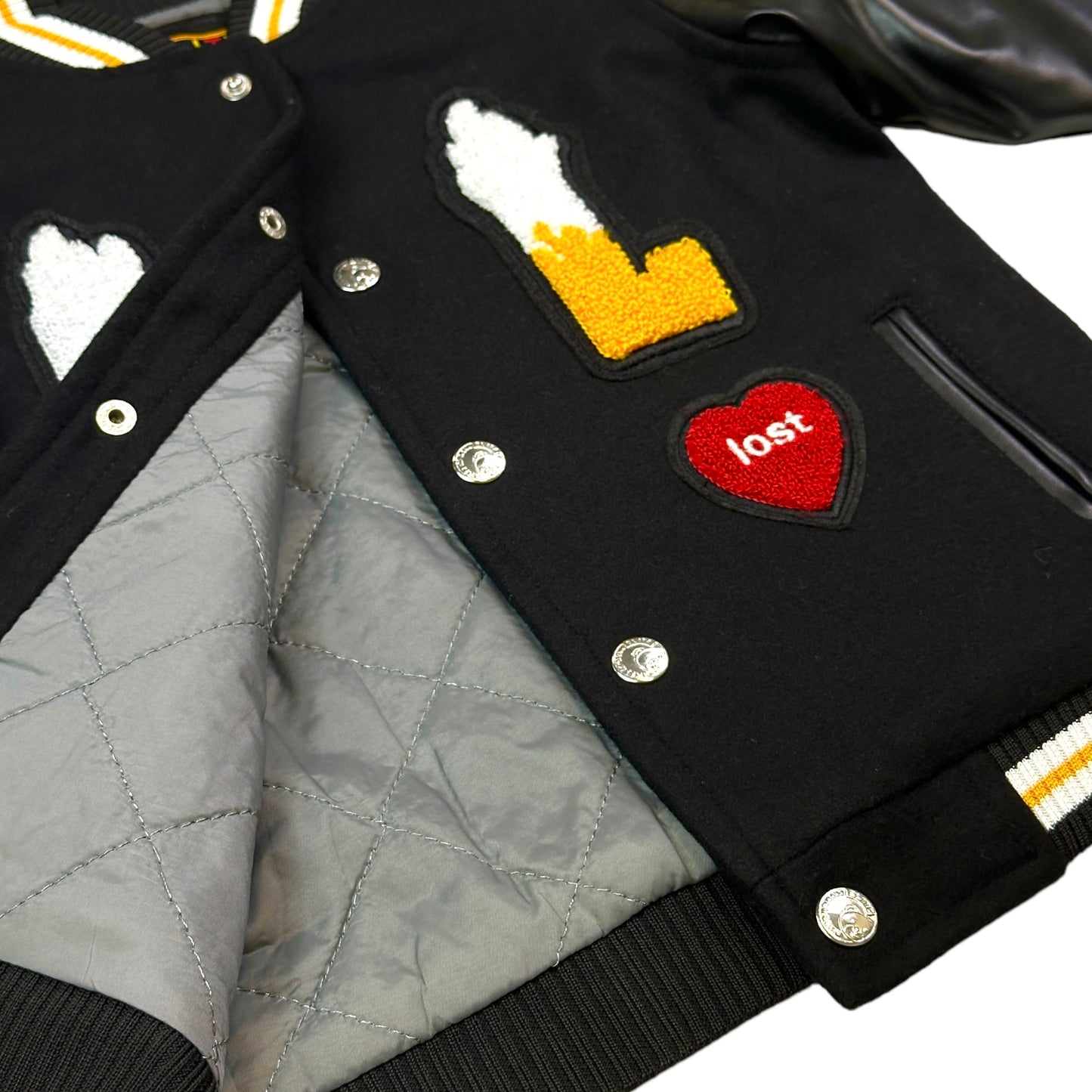 Excellence Premium Kids Varsity Jacket Noir