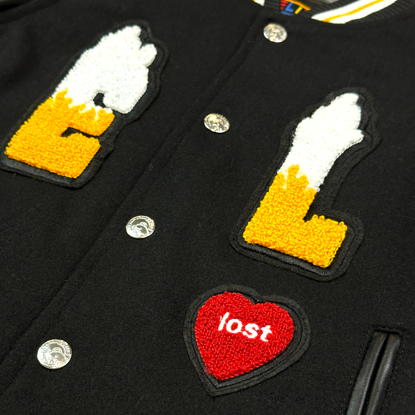 Excellence Premium Kids Varsity Jacket Noir