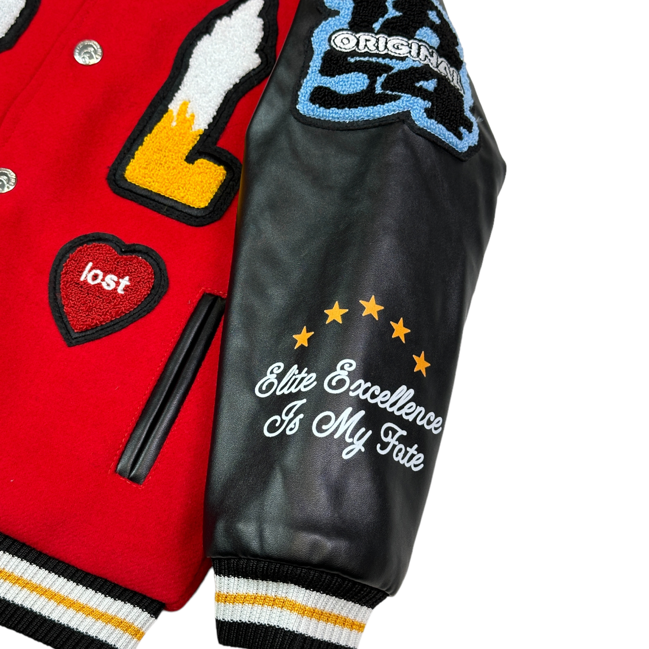 Excellence Premium Kids Varsity Jacket Red