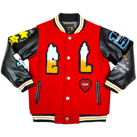 Excellence Premium Kids Varsity Jacket Red