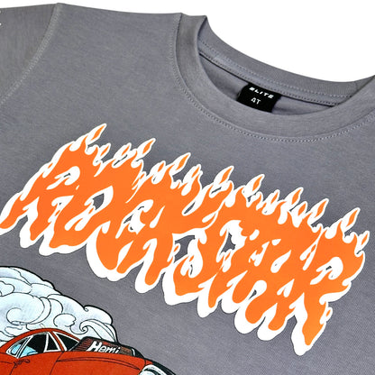 Rock Star Premium Kids Cropped Tee Grey