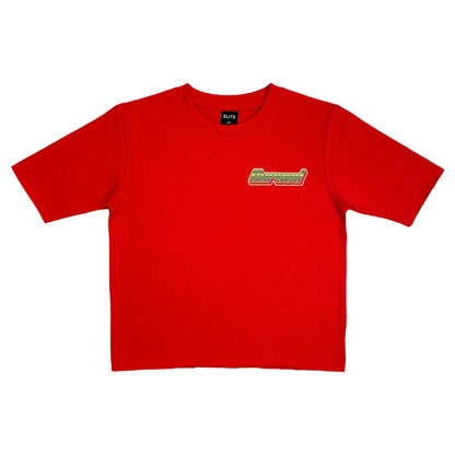 Neon Premium Kids Cropped Tee Red