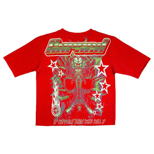 Neon Premium Kids Cropped Tee Red