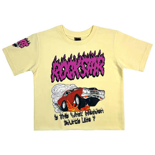 Rock Star Premium Kids Cropped Tee Cream