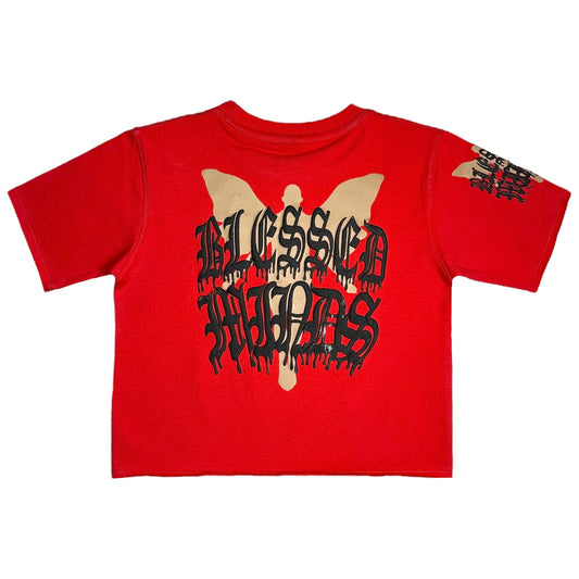 Angels Premium Kids Cropped Tee Red