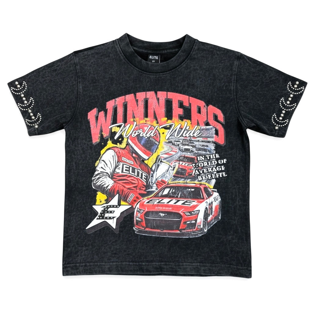 Winners Premium Embellished Black Kids Tee