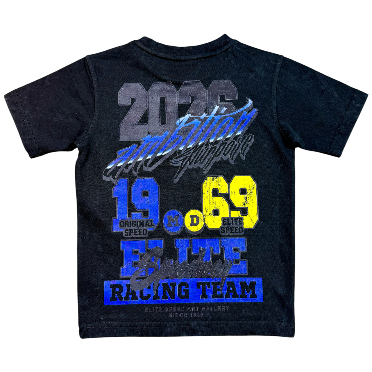 Motor Cross Premium Embellished Black Kids Tee
