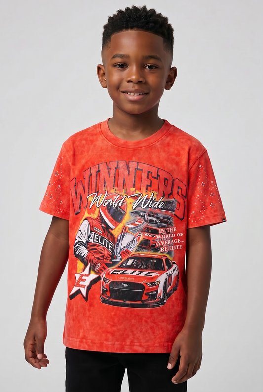 Winners Premium Embellished Red Kids Tee