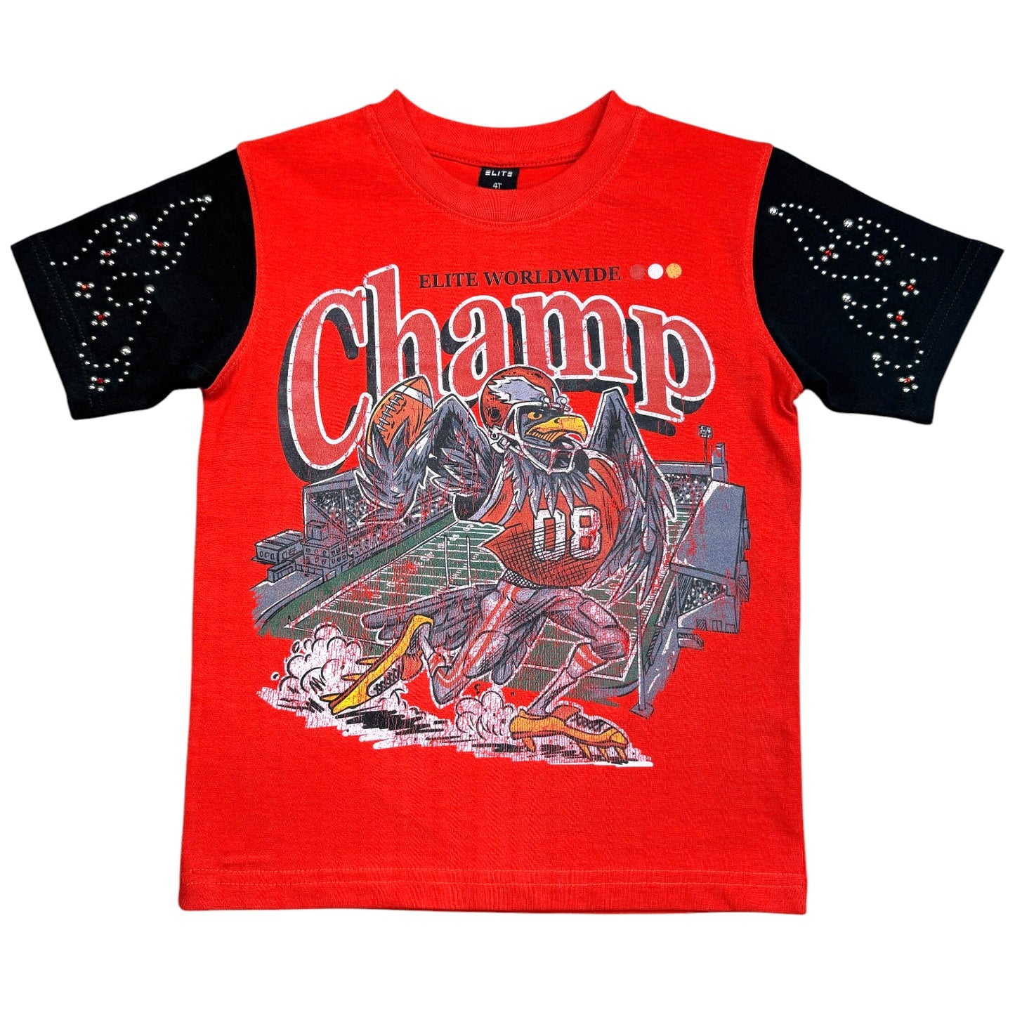 Champ Premium Embellished Red Kids Tee