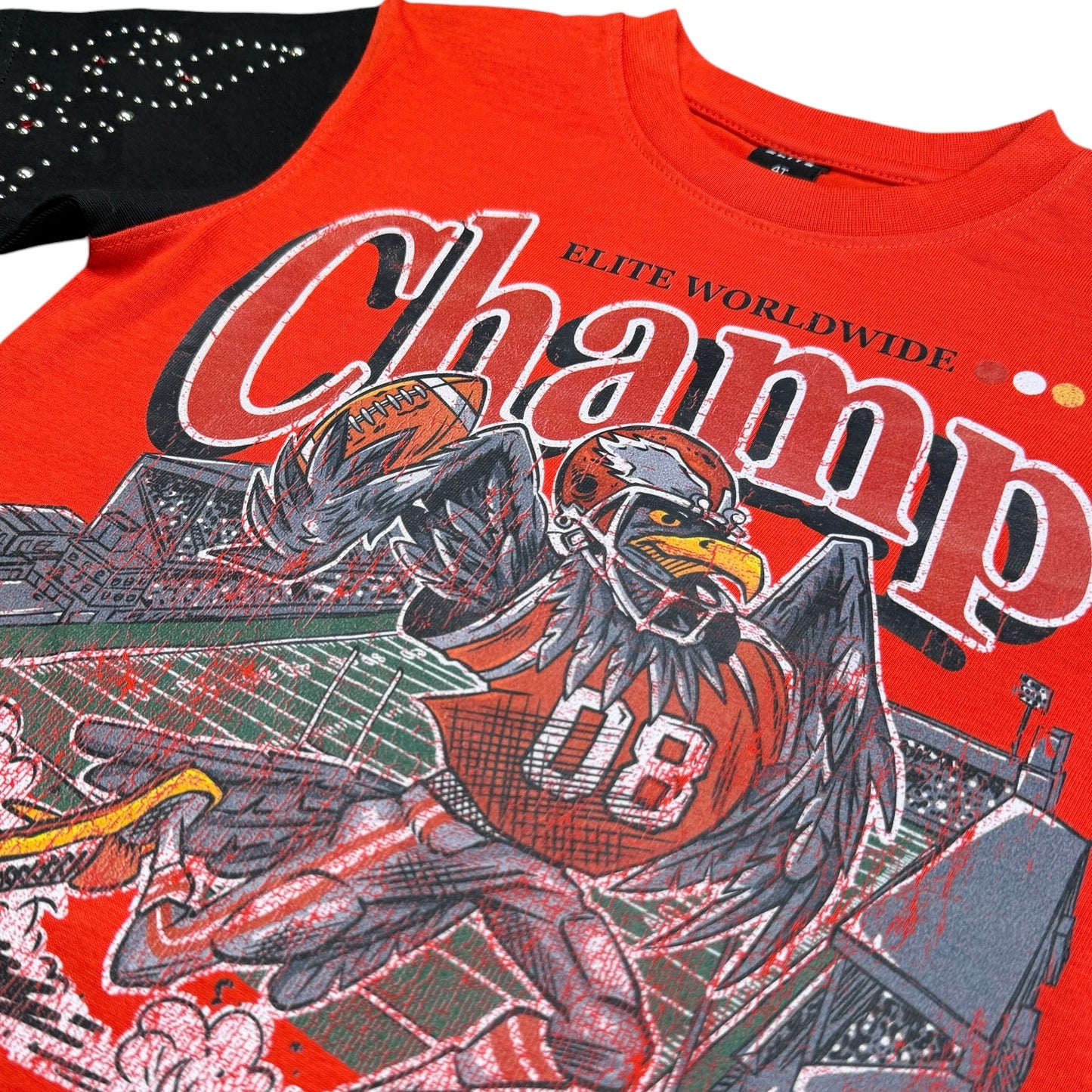 Champ Premium Embellished Red Kids Tee