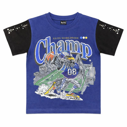 Champ Premium Embellished Blue Kids Tee