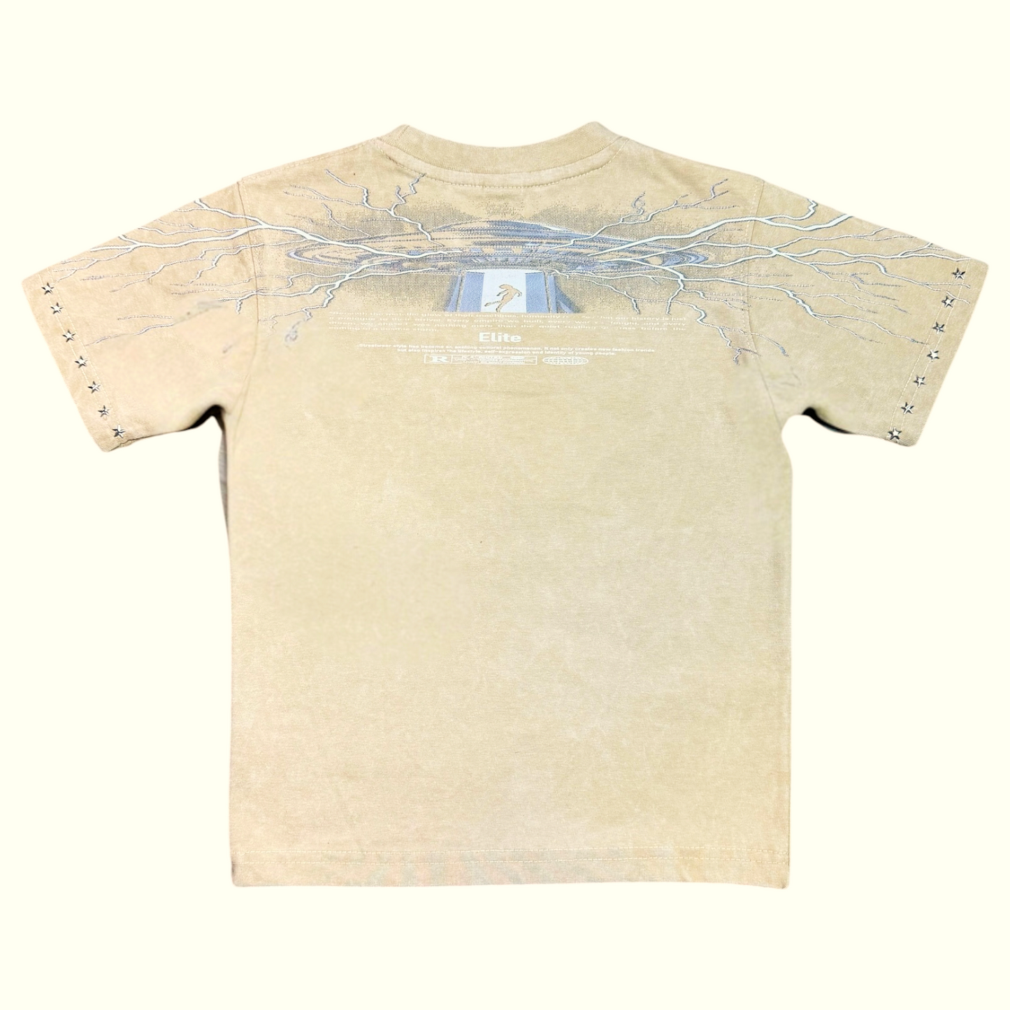 Control Premium Embellished Cream Kids Tee