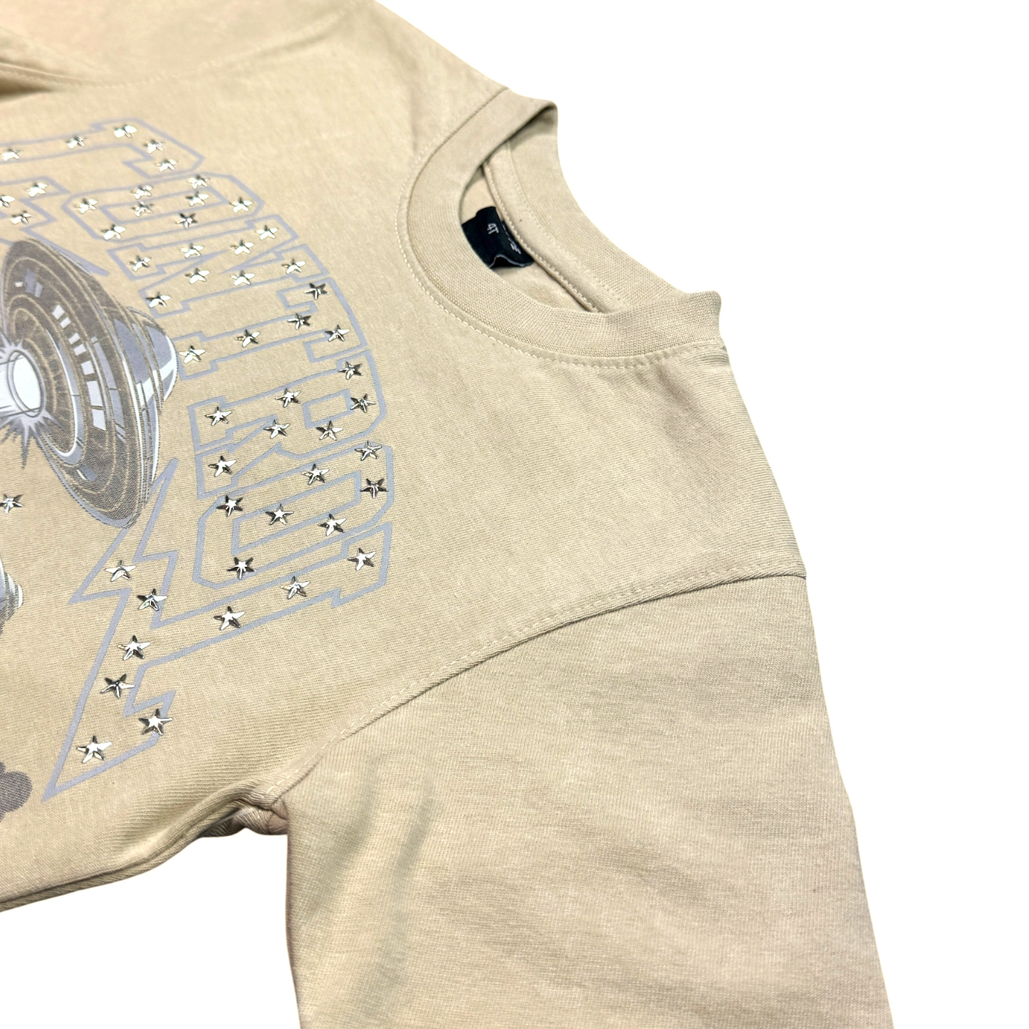 Control Premium Embellished Cream Kids Tee