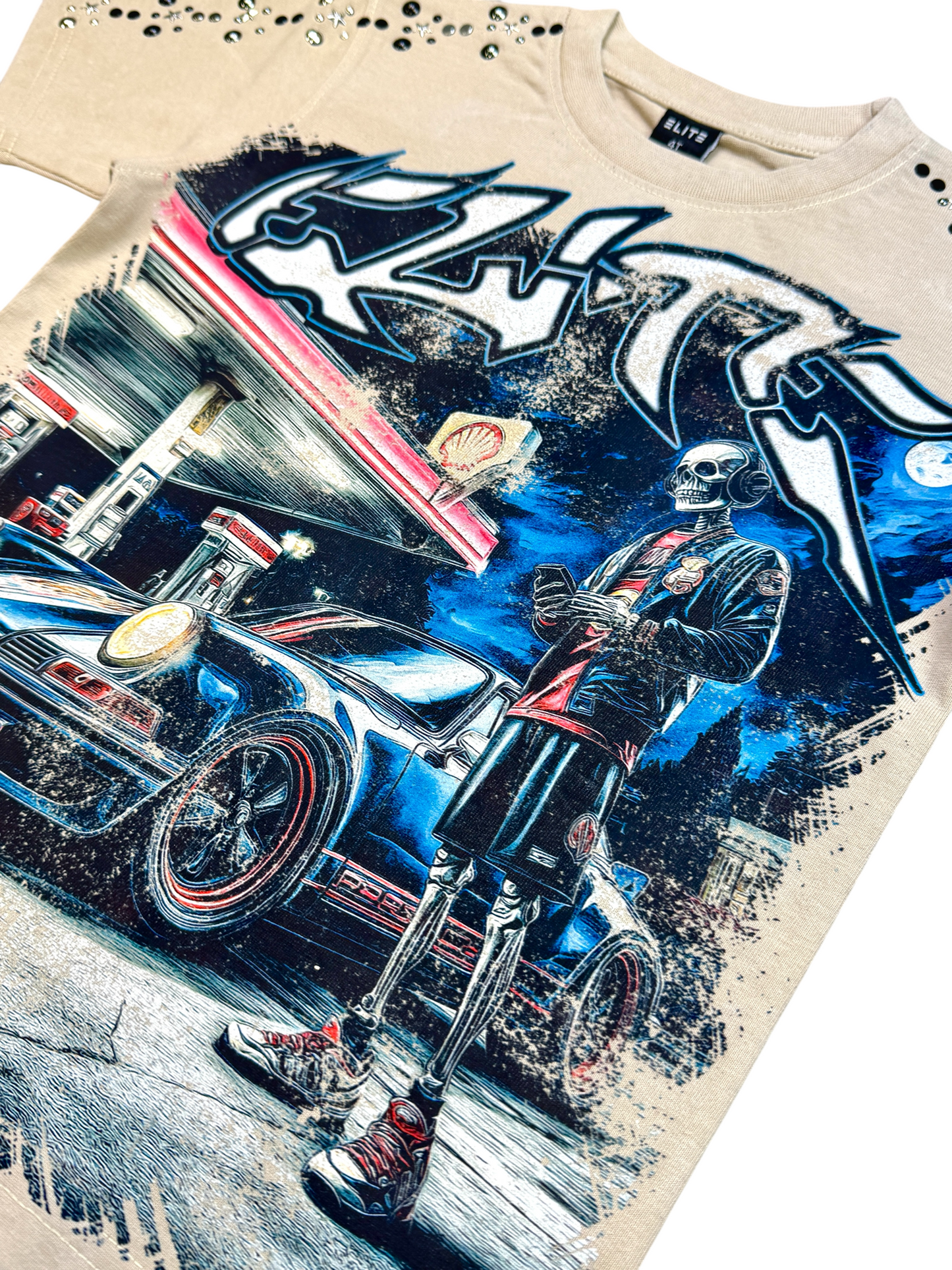 Cream Night Premium Embellished Kids Tee