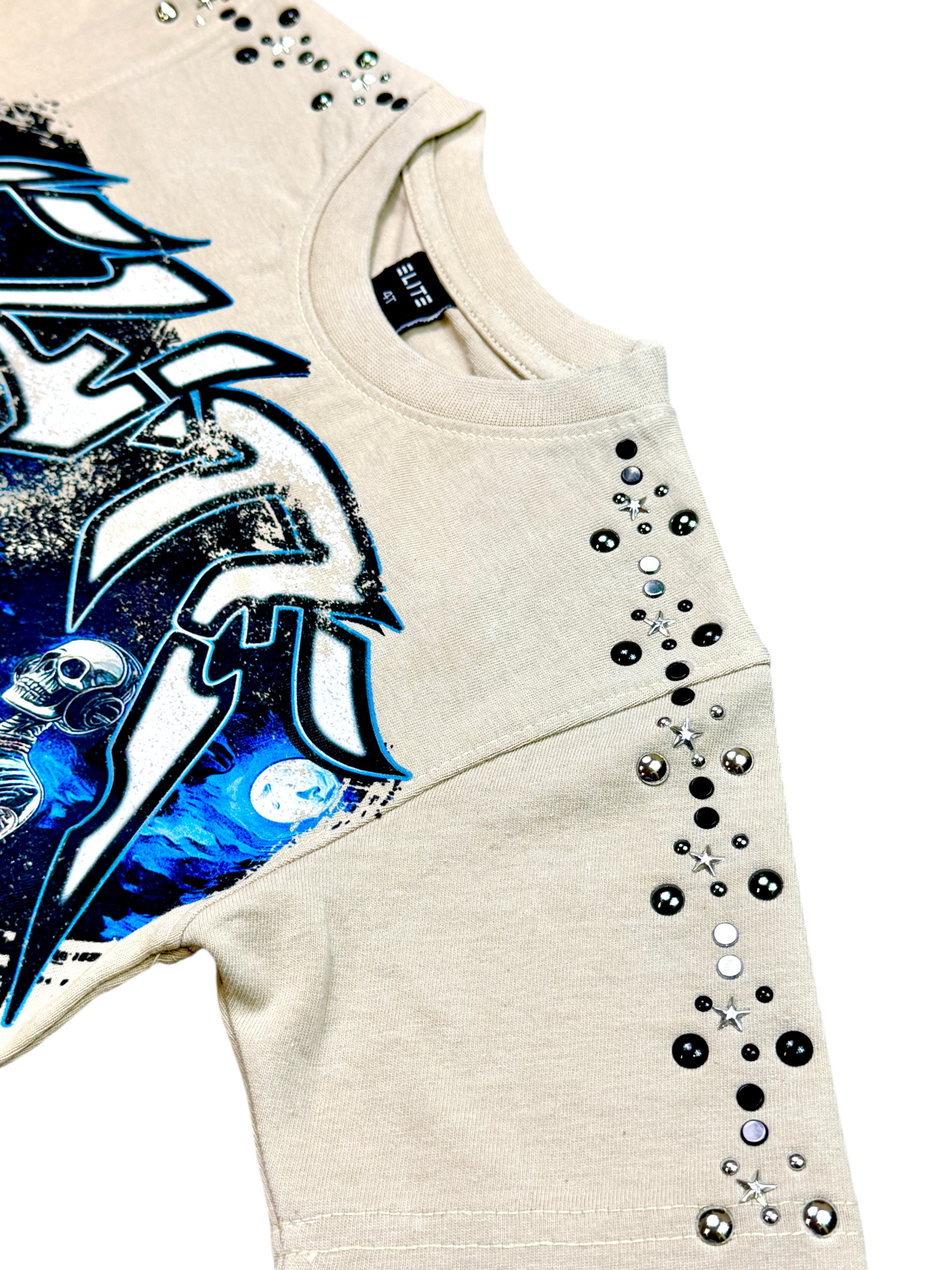 Cream Night Premium Embellished Kids Tee