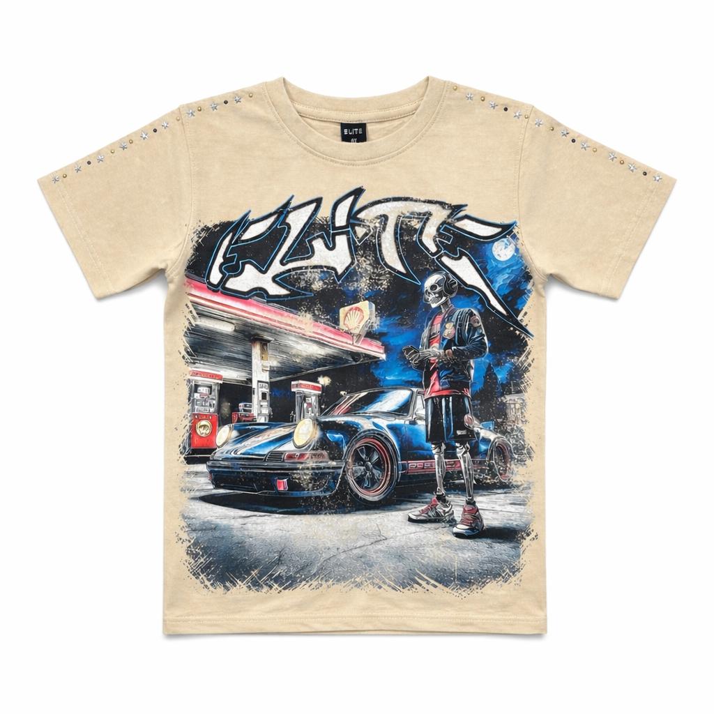 Cream Night Premium Embellished Kids Tee