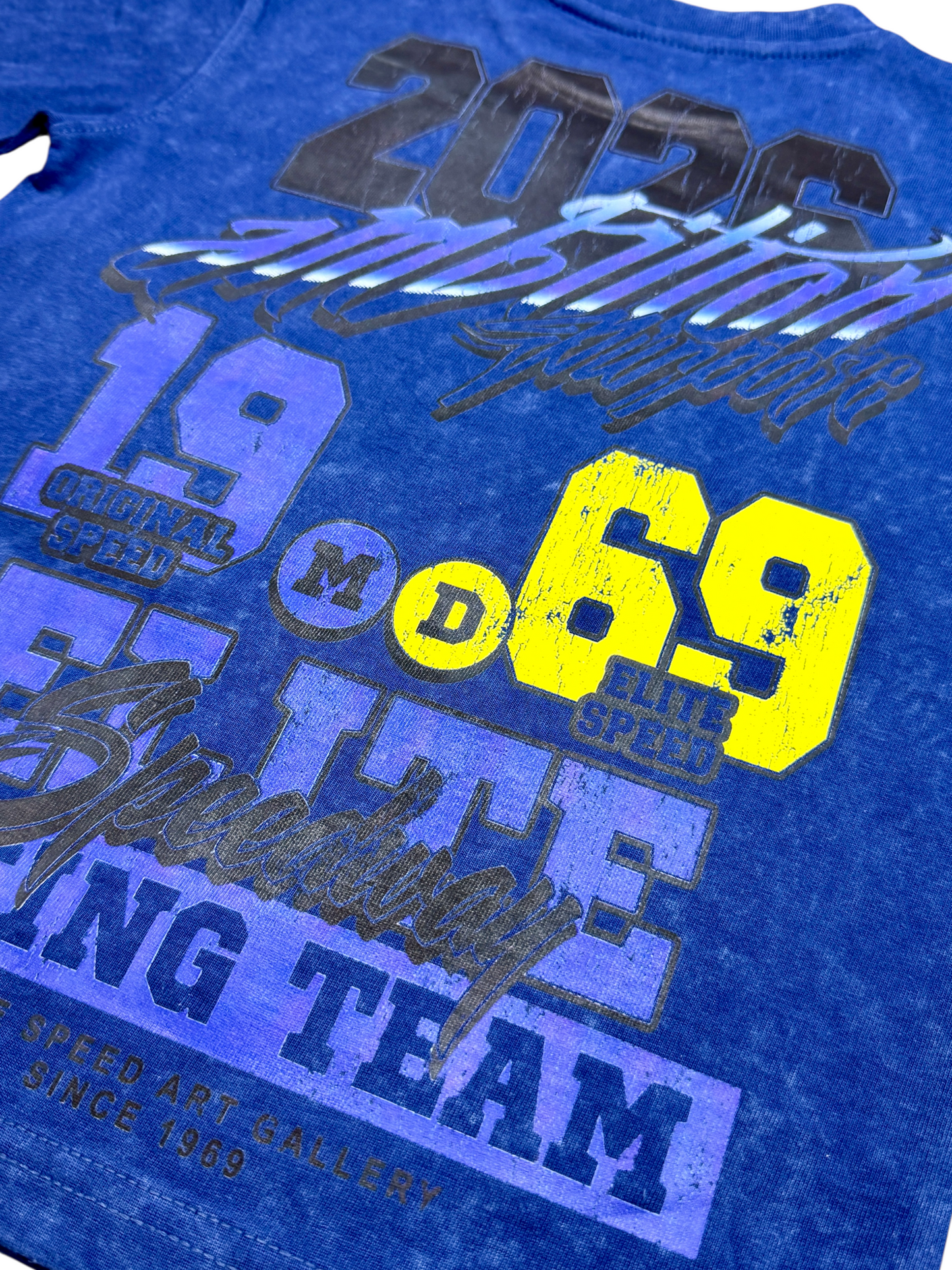 Motor Cross Premium Embellished Blue Kids Tee
