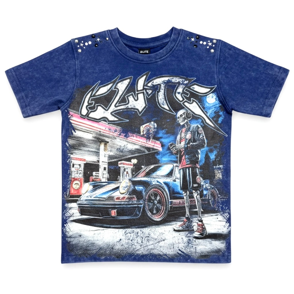 Blue Night Premium Embellished Kids Tee
