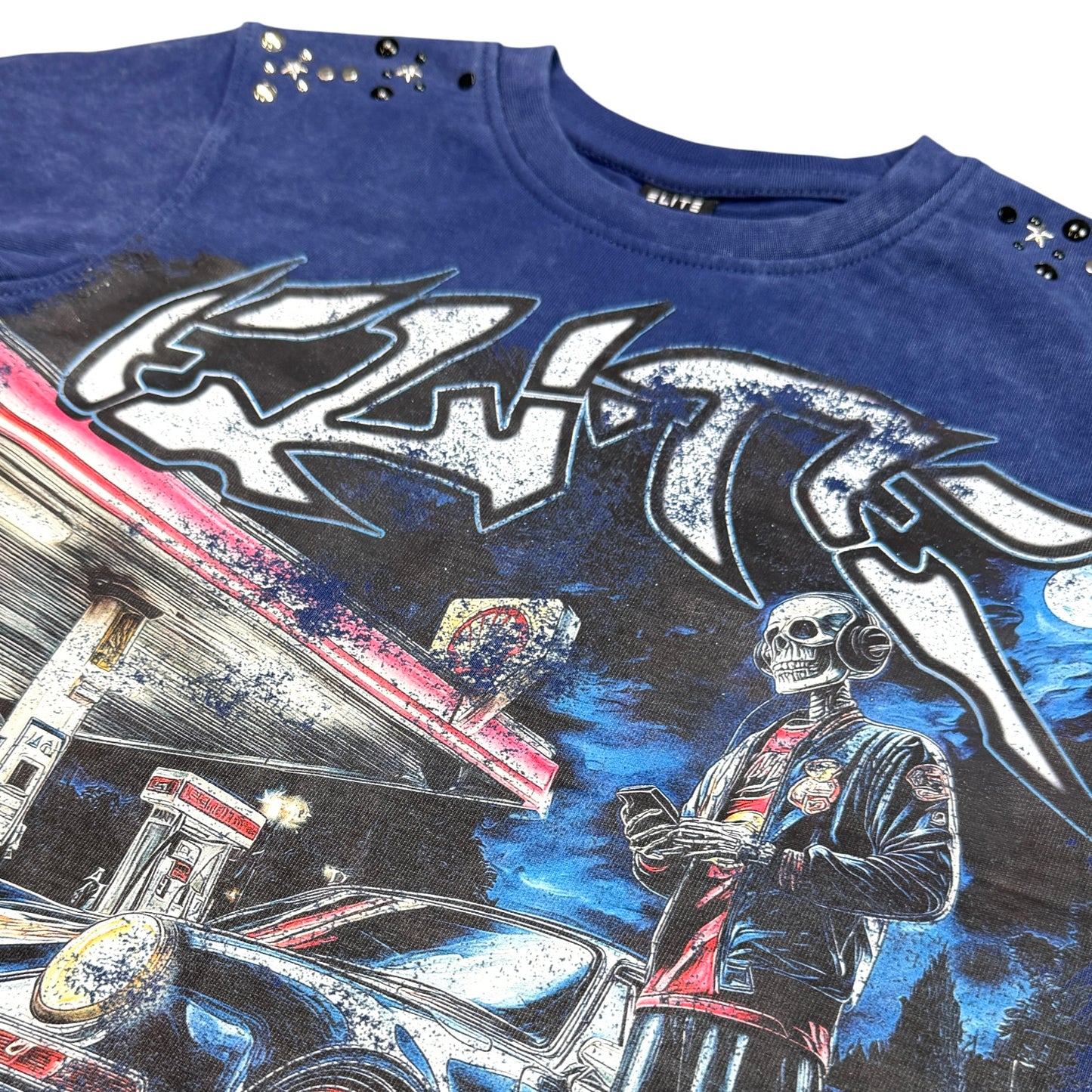 Blue Night Premium Embellished Kids Tee