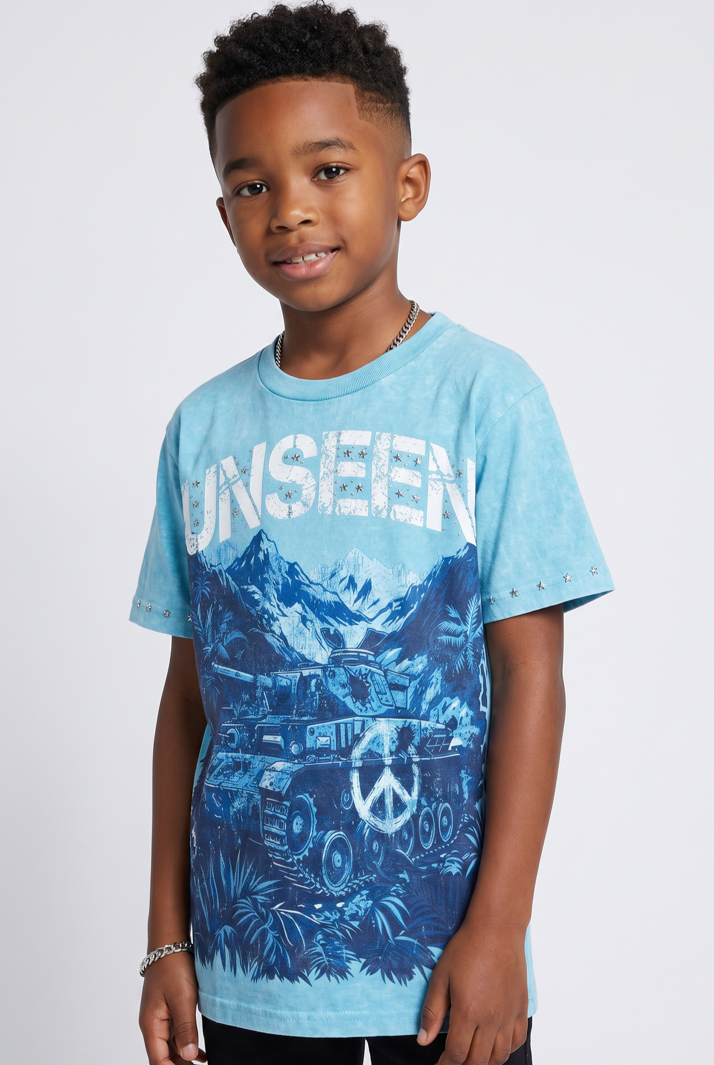 Unseen Premium Embellished Blue Kids Tee