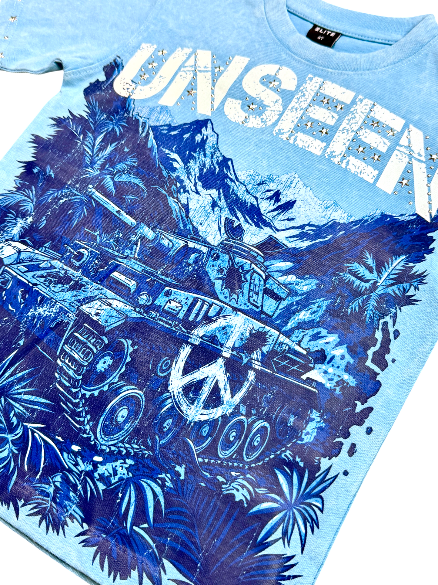 Unseen Premium Embellished Blue Kids Tee