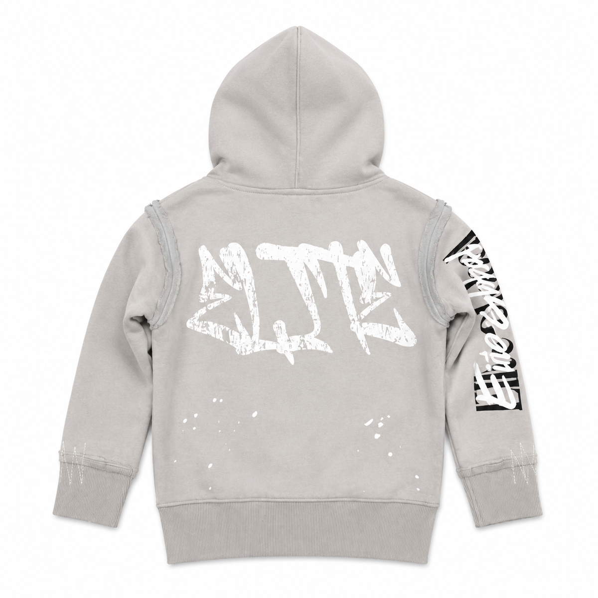 Double Layer Royal Grey Kids Zip Up Hoodie