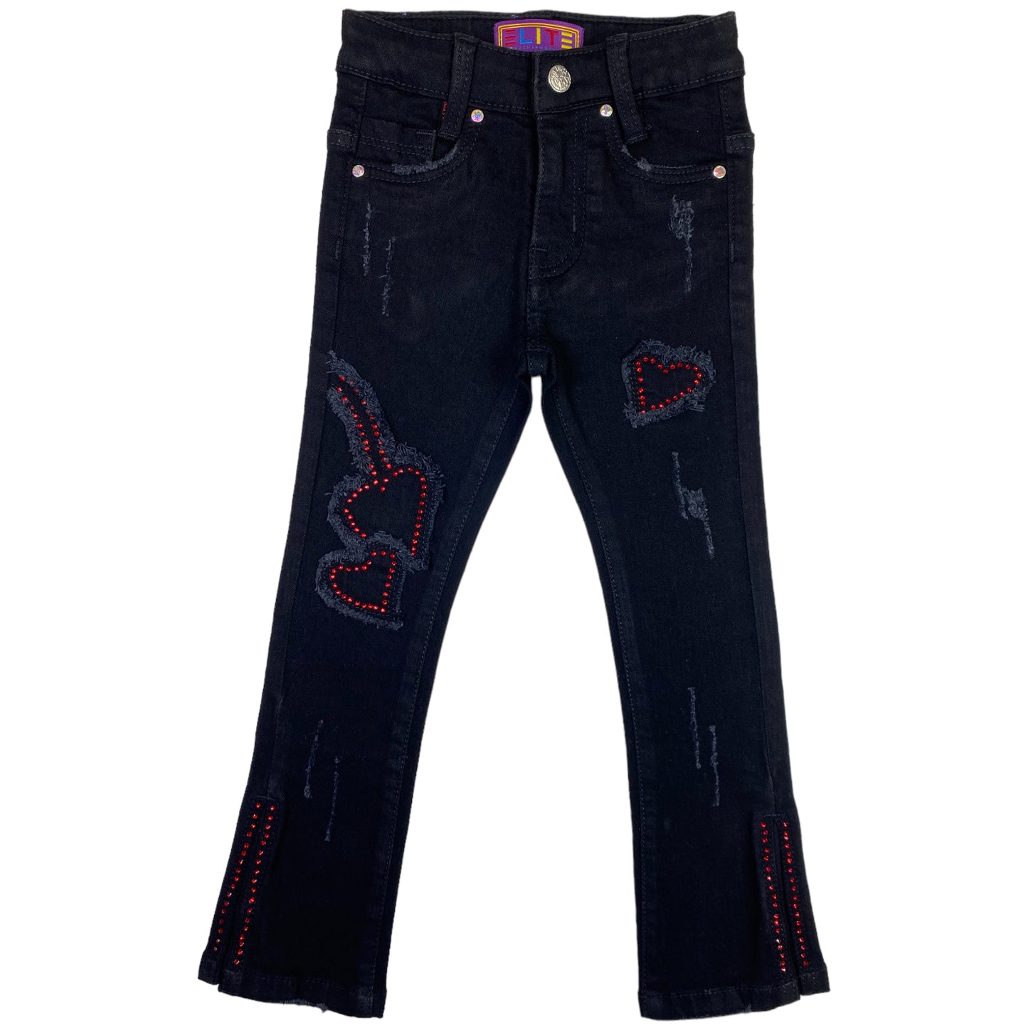 Splash Premium Girls Flare Jeans Black