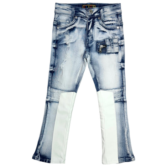 MMNF2 Sky Premium Kids Stack Jeans