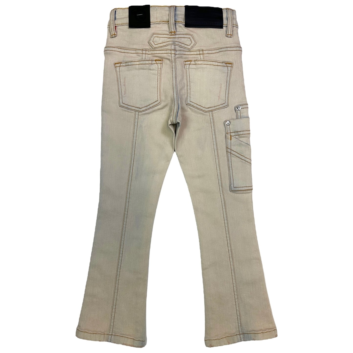 Bright Sand Utility Premium Kids Stack Jeans