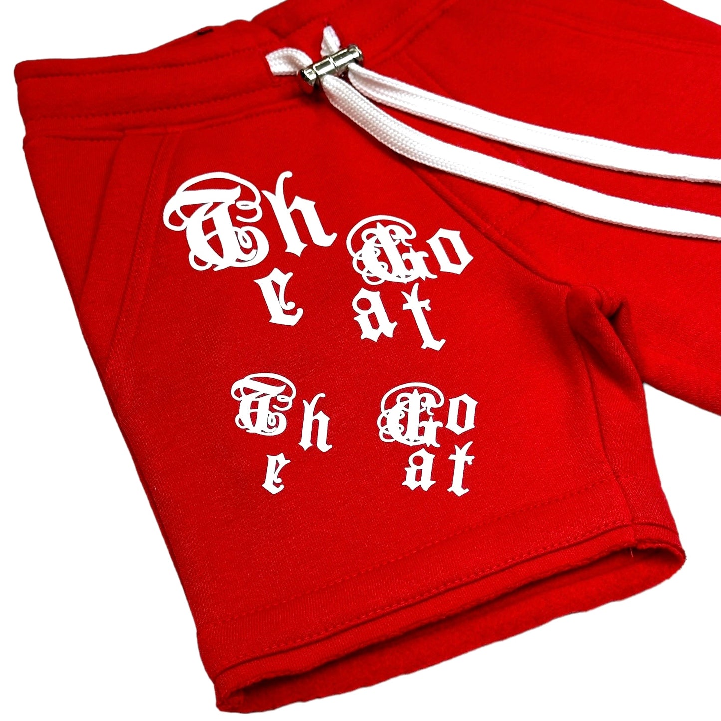 GOAT Premium Kids Fleece Shorts Red